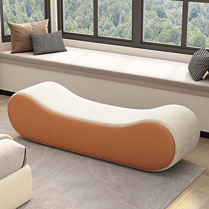 20 Inch Width Cushioned Seating Bench Modern Entryway and Bedroom Bench Orange Clearhalo 'Benches' 'Chairs & Seating' 'furn' 'furn_benches' 'Furniture' 'Living Room Furniture' 7349368