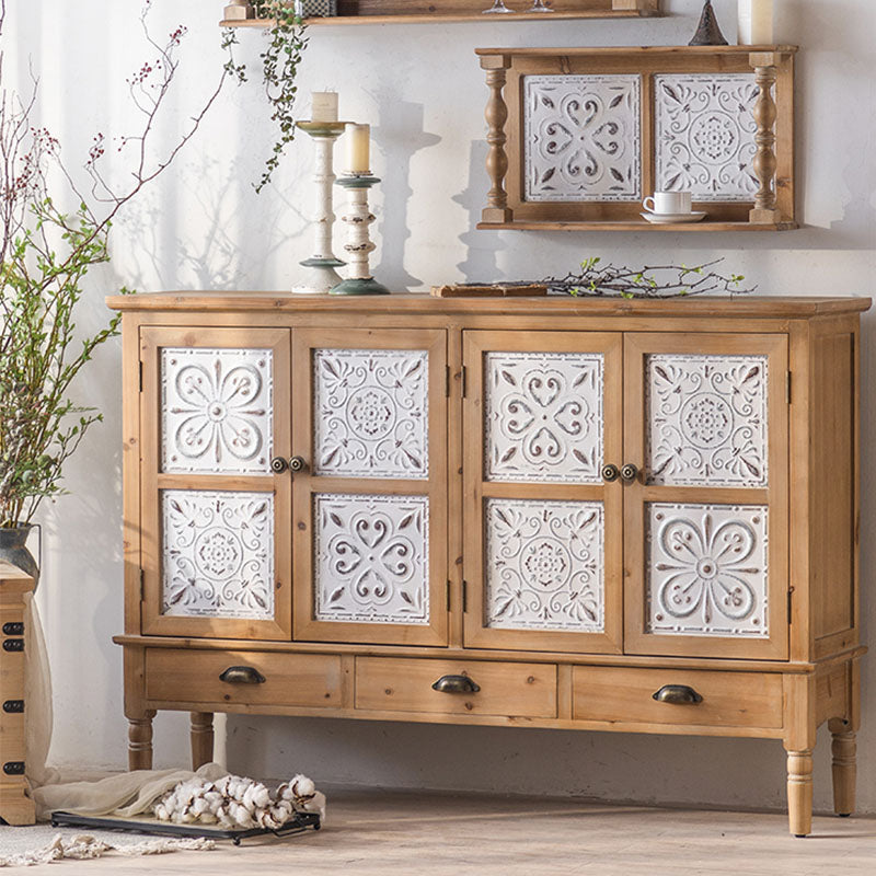 Farmhouse Sideboard Solid Wood Storage Sideboard Buffet with Doors for Dining Room Clearhalo 'buffet_sideboard' 'Buffets & Sideboards' 'furn' 'furn_buffet_sideboard' 'Furniture' 'Kitchen & Dining Furniture' 7349444