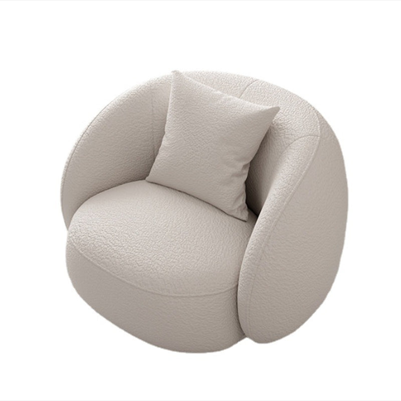 Northern European Curved Sofa 31.5" High Wool Settee in Beige 35.5"L x 29.5"W x 27.5"H Wool Clearhalo 'furn' 'furn_sofas' 'Furniture' 'Living Room Furniture' 'Sofa' 'sofas' 7349670