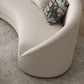Northern European Curved Sofa 31.5" High Wool Settee in Beige Clearhalo 'furn' 'furn_sofas' 'Furniture' 'Living Room Furniture' 'Sofa' 'sofas' 7349677