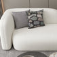 Scandinavian Wool Seating Tuxedo Arm Living Room Sofa in White