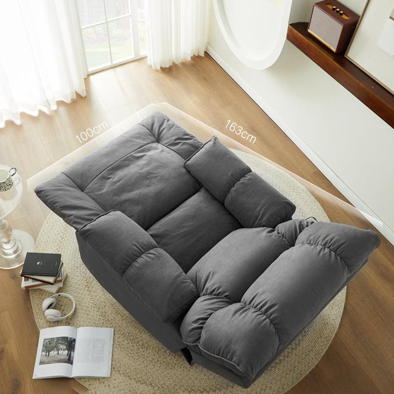 Reclinable estándar de retroceso contemporáneo en microsuede/lana