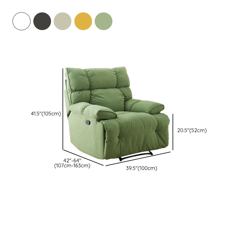 Reclinable estándar de retroceso contemporáneo en microsuede/lana