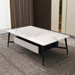 4 Legs Slate Cocktail Table Shelf Included Rectangular Coffee Table