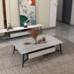 4 Legs Slate Cocktail Table Shelf Included Rectangular Coffee Table