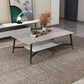 4 Legs Slate Cocktail Table Shelf Included Rectangular Coffee Table