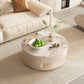 Slate Coffee Table Round Abstract Coffee Cocktail Table with Storage Drawers Clearhalo 'Coffee & Accent Tables' 'Coffee Tables' 'coffee_tables' 'furn' 'furn_coffee_tables' 'Furniture' 'Living Room Furniture' 7349805