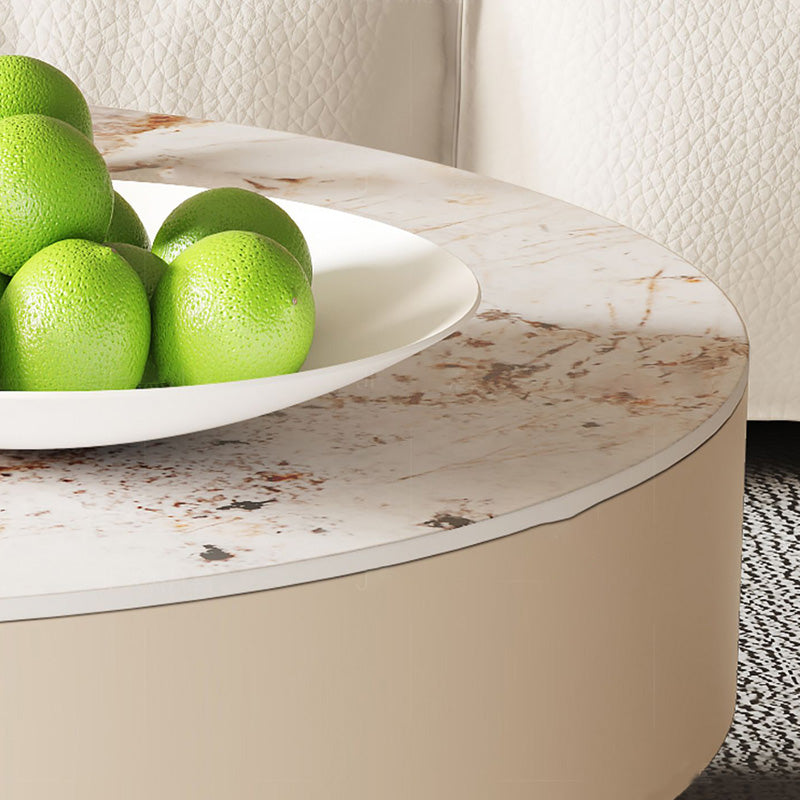 Slate Coffee Table Round Abstract Coffee Cocktail Table with Storage Drawers Clearhalo 'Coffee & Accent Tables' 'Coffee Tables' 'coffee_tables' 'furn' 'furn_coffee_tables' 'Furniture' 'Living Room Furniture' 7349811