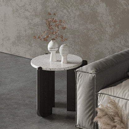 Modern Stone Coffee Table Round Abstract Coffee Cocktail Table