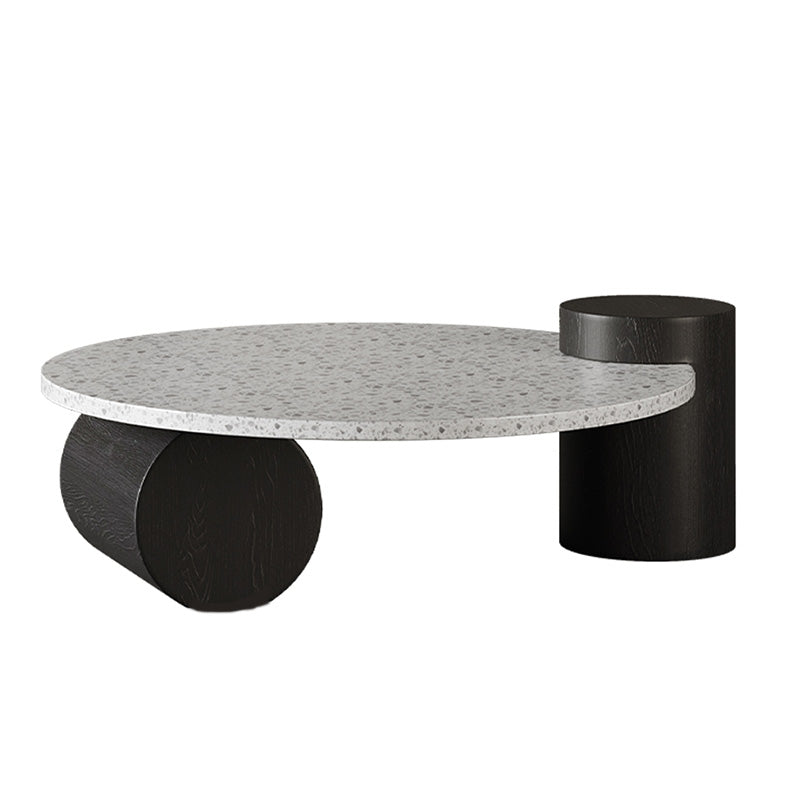 Modern Stone Coffee Table Round Abstract Coffee Cocktail Table