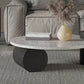 Modern Stone Coffee Table Round Abstract Coffee Cocktail Table