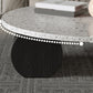 Modern Stone Coffee Table Round Abstract Coffee Cocktail Table
