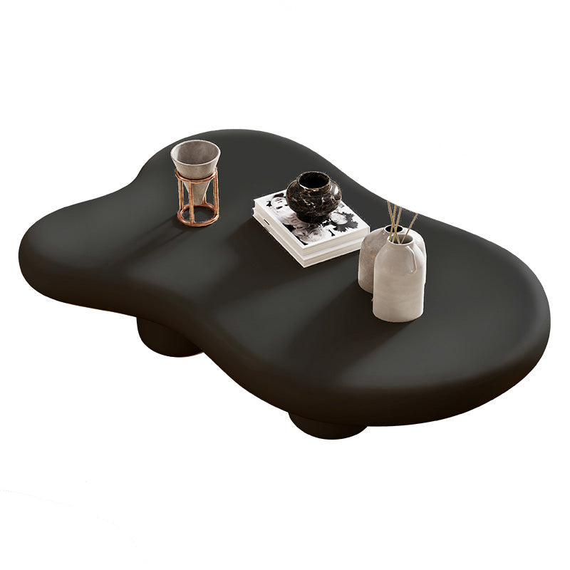 Irregular Solid Wood Coffee Table Cloud-Shaped 4 Legs Cocktail Table