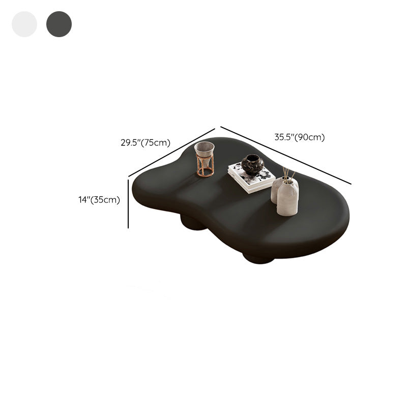 Irregular Solid Wood Coffee Table Cloud-Shaped 4 Legs Cocktail Table