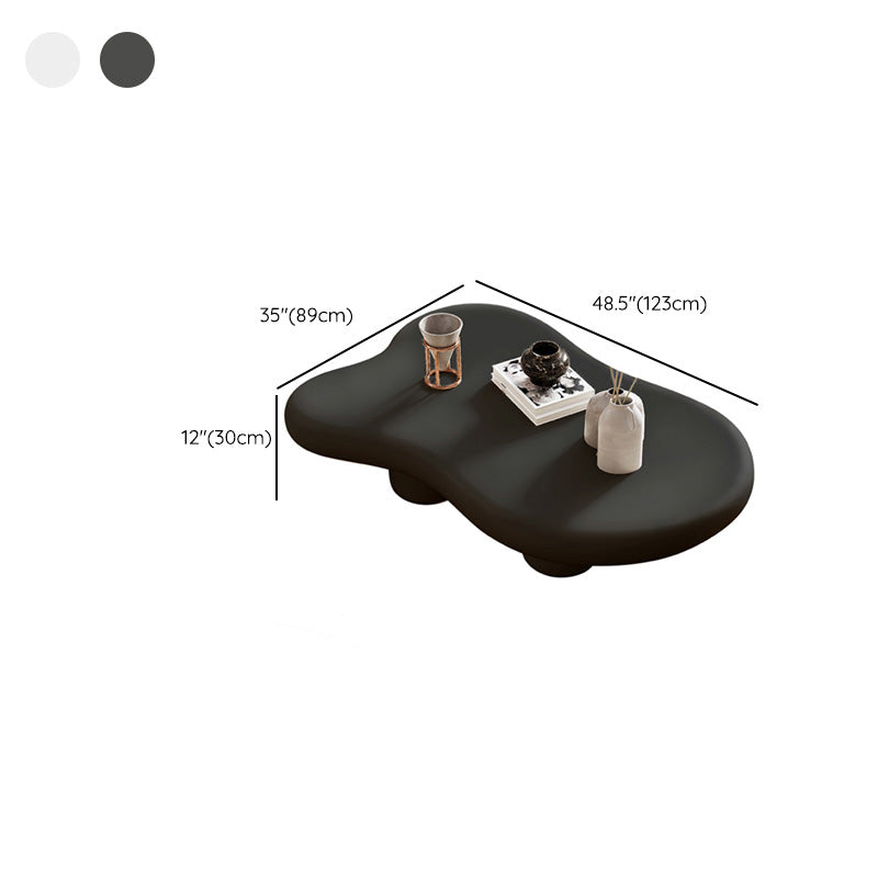 Irregular Solid Wood Coffee Table Cloud-Shaped 4 Legs Cocktail Table