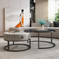 Round Glass Top Coffee Table Contemporary Frame Coffee Cocktail Table with Drawers Clearhalo 'Coffee & Accent Tables' 'Coffee Tables' 'coffee_tables' 'furn' 'furn_coffee_tables' 'Furniture' 'Living Room Furniture' 7349844