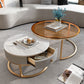 Round Glass Top Coffee Table Contemporary Frame Coffee Cocktail Table with Drawers Clearhalo 'Coffee & Accent Tables' 'Coffee Tables' 'coffee_tables' 'furn' 'furn_coffee_tables' 'Furniture' 'Living Room Furniture' 7349848