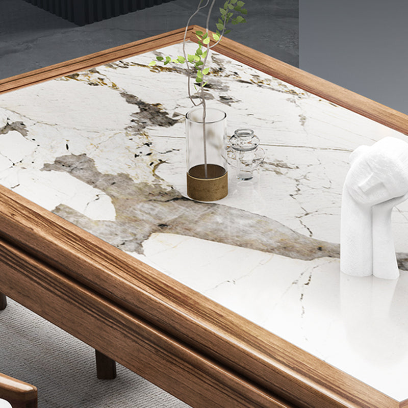 Contemporaneo 1/2/7 pezzi sala da pranzo set mobili in pietra rettangolo in bianco