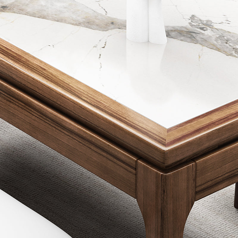 Contemporaneo 1/2/7 pezzi sala da pranzo set mobili in pietra rettangolo in bianco