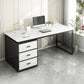 Contemporary 3 Drawers Office Desk Antique Finish Computer Desk Black White Clearhalo 'furn' 'furn_office_desk' 'Furniture' 'Office Desks' 'Office Furniture' 'office_desk' 7350653
