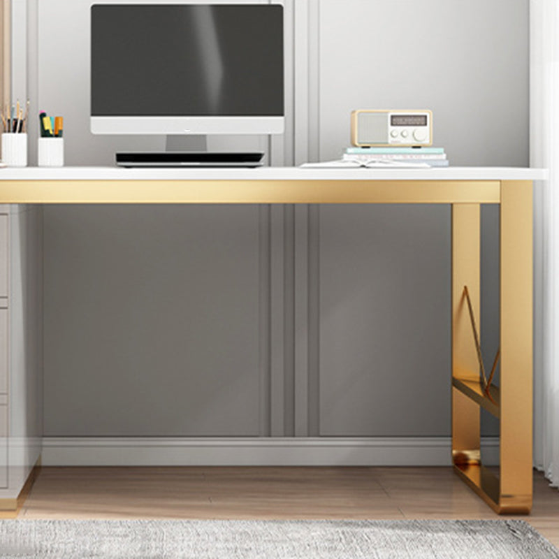 Contemporary 3 Drawers Office Desk Antique Finish Computer Desk Clearhalo 'furn' 'furn_office_desk' 'Furniture' 'Office Desks' 'Office Furniture' 'office_desk' 7350660