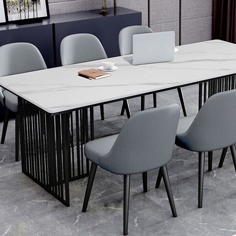 Contemporary Stone Office Desk Rectangular Shape Task Desk with 2 Legs Clearhalo 'furn' 'furn_office_desk' 'Furniture' 'Office Desks' 'Office Furniture' 'office_desk' 7350678