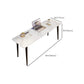 Industrial Style Writing Desk Rectangular Shaped Task Desk in White for Home