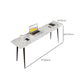 Industrial Style Writing Desk Rectangular Shaped Task Desk in White for Home