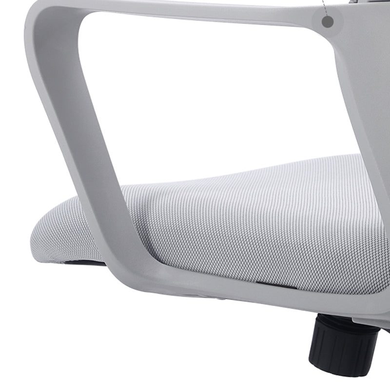 Chaise de bureau à bras fixe contemporaine chaise de tâche grise pour le bureau