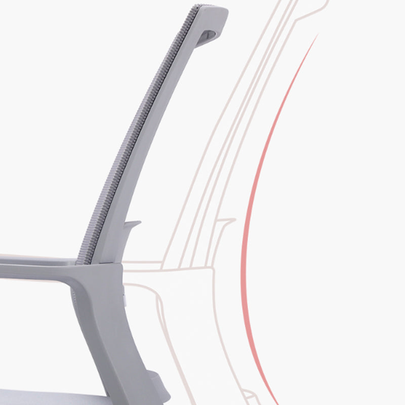 Chaise de bureau à bras fixe contemporaine chaise de tâche grise pour le bureau