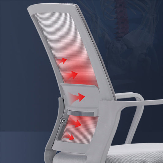 Silla de escritorio de armas fijo contemporánea silla de tareas gris para oficina