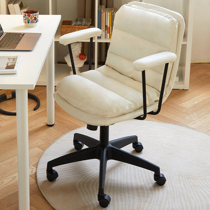 Silla de escritorio de brazos acolchados modernos silla de cuero para tareas de cuero para oficina