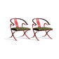 Leather Dining Chairs Nordic Style Open Back Arm Chair with Metal Base Red-Green 2 Piece Set Clearhalo 'Dining Chairs' 'Dining Tables & Seating' 'dining_chair' 'furn' 'furn_dining_chair' 'Furniture' 'Kitchen & Dining Furniture' 7350936