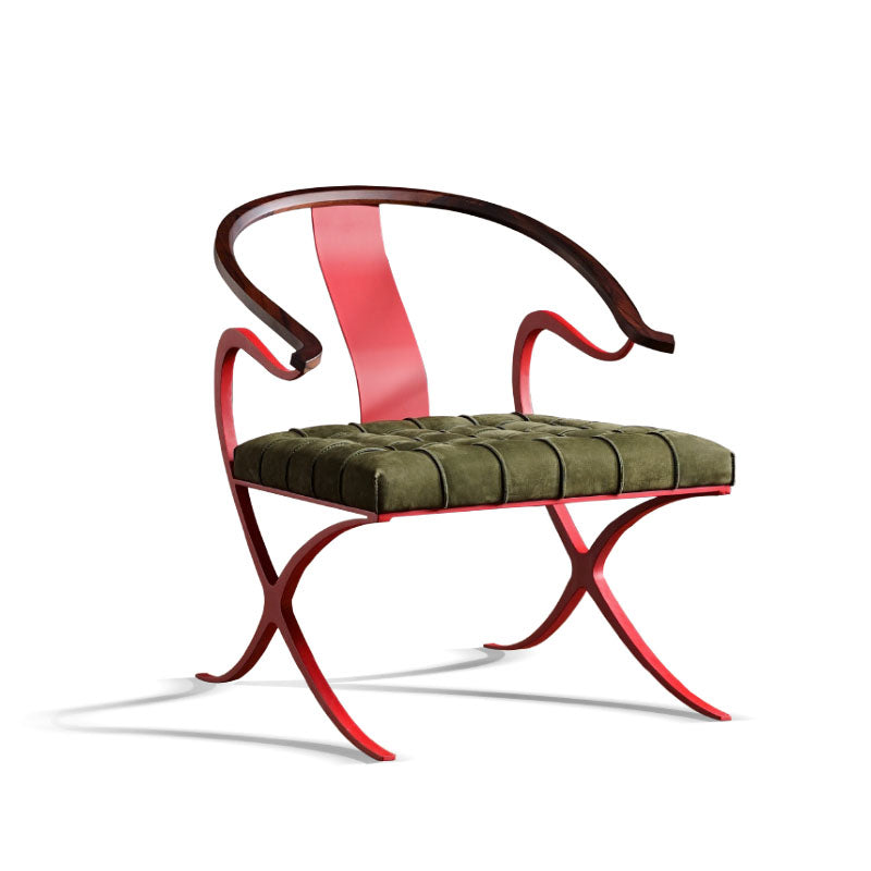 Leather Dining Chairs Nordic Style Open Back Arm Chair with Metal Base Clearhalo 'Dining Chairs' 'Dining Tables & Seating' 'dining_chair' 'furn' 'furn_dining_chair' 'Furniture' 'Kitchen & Dining Furniture' 7350941