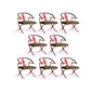 Leather Dining Chairs Nordic Style Open Back Arm Chair with Metal Base Red-Green 8 Piece Set Clearhalo 'Dining Chairs' 'Dining Tables & Seating' 'dining_chair' 'furn' 'furn_dining_chair' 'Furniture' 'Kitchen & Dining Furniture' 7350942