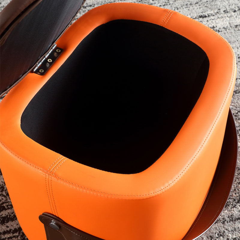 Contemporary Rectangle Shape Ottoman Faux Leather Upholstered Pouf Clearhalo 'furn' 'furn_ottomans_poufs' 'Furniture' 'Living Room Furniture' 'Ottomans & Poufs' 'ottomans_poufs' 7351049