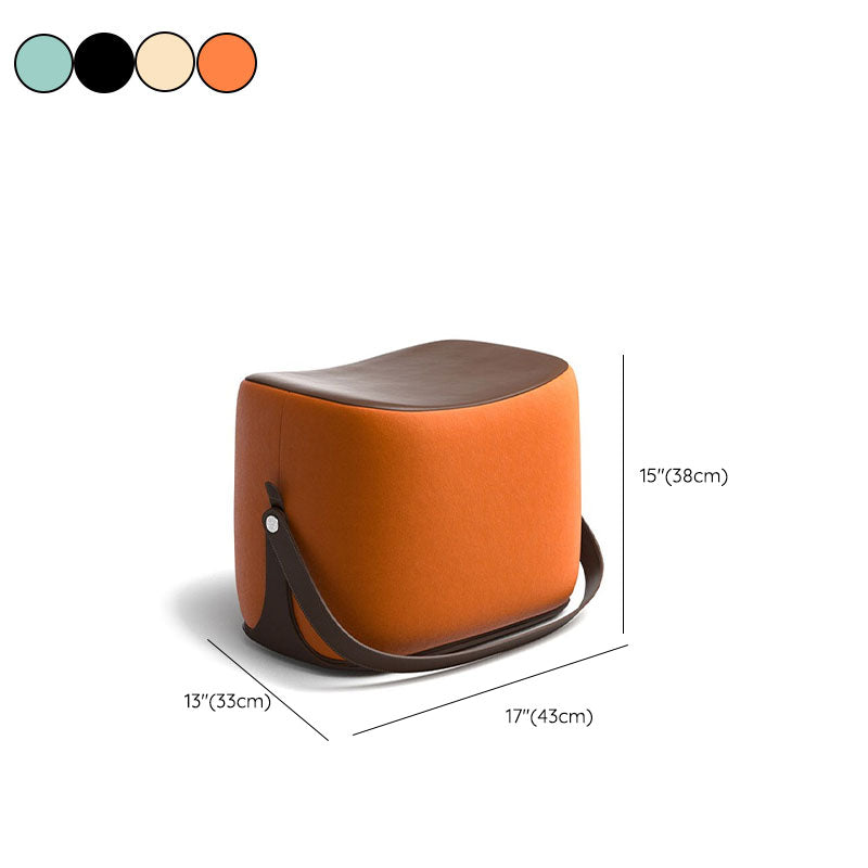 Contemporary Rectangle Shape Ottoman Faux Leather Upholstered Pouf Clearhalo 'furn' 'furn_ottomans_poufs' 'Furniture' 'Living Room Furniture' 'Ottomans & Poufs' 'ottomans_poufs' 7351071