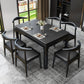 Contemporary Dining Room Dinner Table Solid Wood 4 Legs Dining Table Black Without Chairs Clearhalo 'Dining Tables & Seating' 'Dining Tables' 'dining_table' 'furn' 'furn_dining_table' 'Furniture' 'Kitchen & Dining Furniture' 7351897