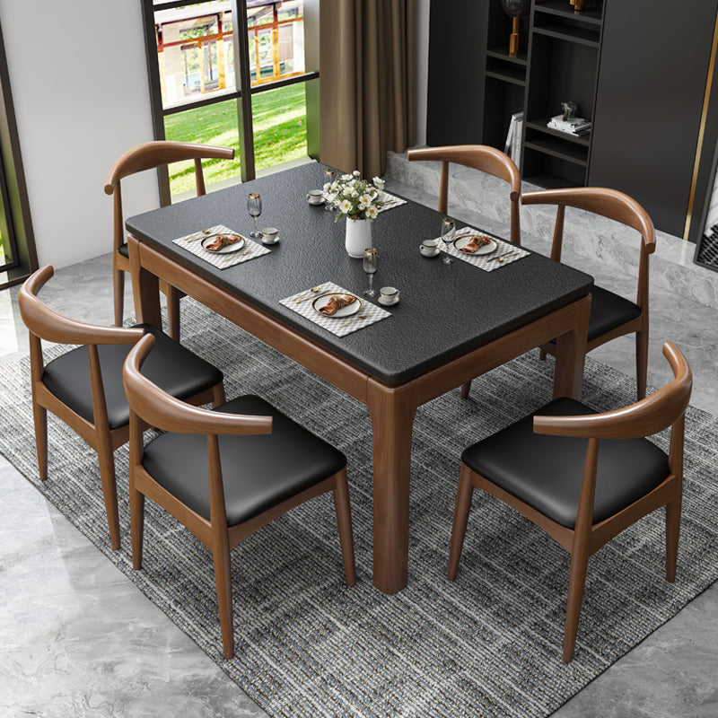 Contemporary Dining Room Dinner Table Solid Wood 4 Legs Dining Table Clearhalo 'Dining Tables & Seating' 'Dining Tables' 'dining_table' 'furn' 'furn_dining_table' 'Furniture' 'Kitchen & Dining Furniture' 7351899