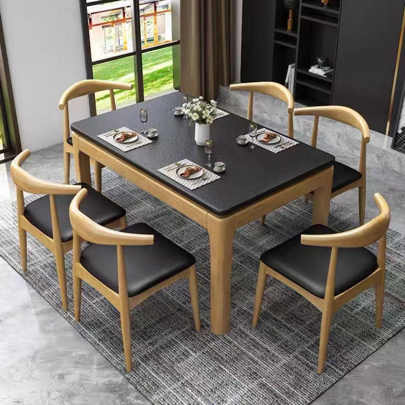 Contemporary Dining Room Dinner Table Solid Wood 4 Legs Dining Table Clearhalo 'Dining Tables & Seating' 'Dining Tables' 'dining_table' 'furn' 'furn_dining_table' 'Furniture' 'Kitchen & Dining Furniture' 7351901