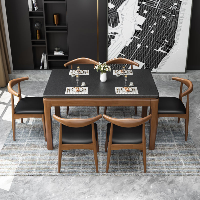 Contemporary Dining Room Dinner Table Solid Wood 4 Legs Dining Table Clearhalo 'Dining Tables & Seating' 'Dining Tables' 'dining_table' 'furn' 'furn_dining_table' 'Furniture' 'Kitchen & Dining Furniture' 7351903
