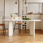 Table de dinette ovale blanche pour salle à manger Table de salle à manger avec dessus en pierre