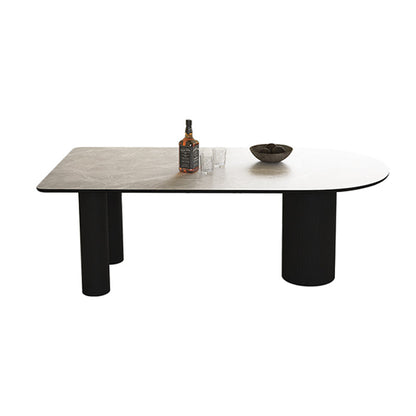Mesa de comedor moderna de forma libre para el hogar Mesa de comedor blanca con patas con acabado mate
