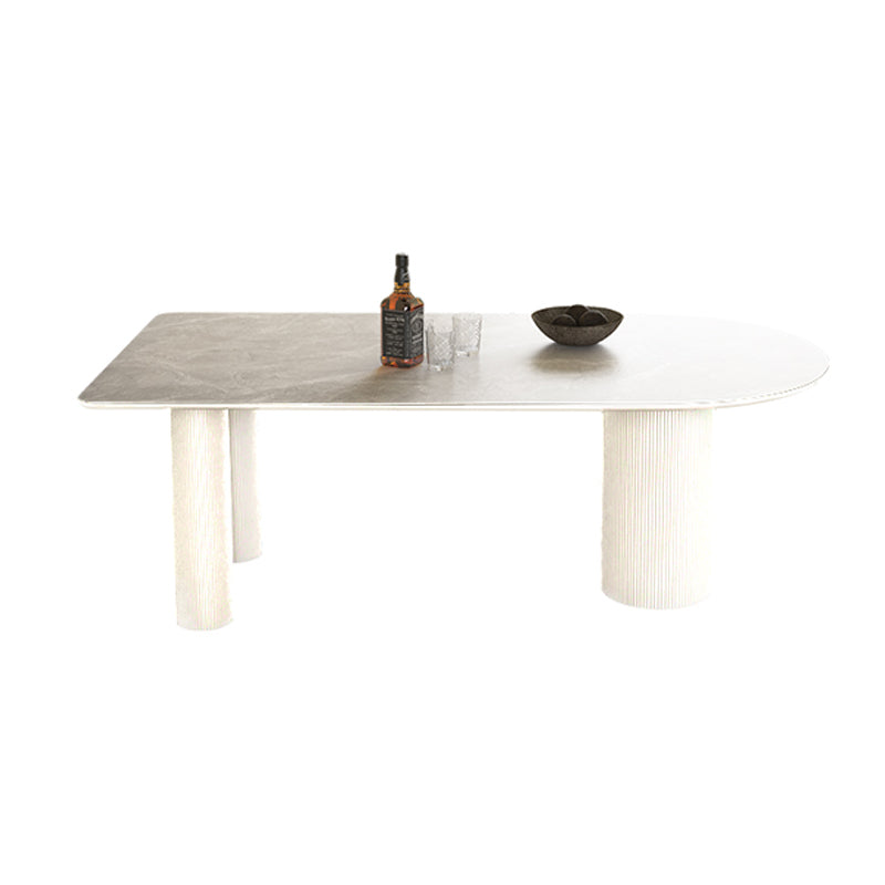 Mesa de comedor moderna de forma libre para el hogar Mesa de comedor blanca con patas con acabado mate