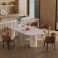 Mesa de comedor moderna de forma libre para el hogar Mesa de comedor blanca con patas con acabado mate