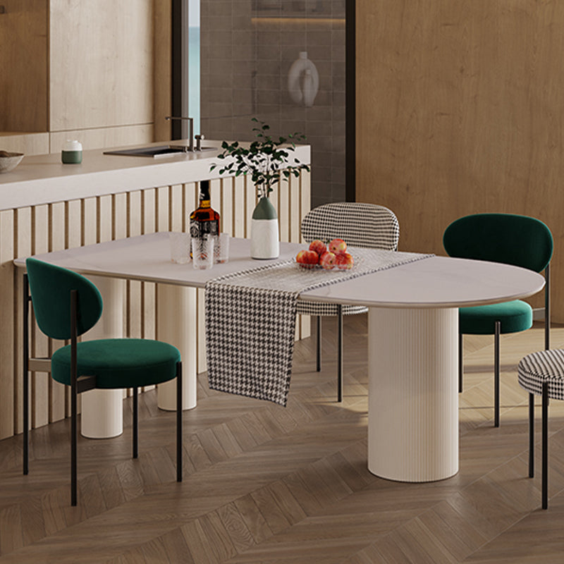 Mesa de comedor moderna de forma libre para el hogar Mesa de comedor blanca con patas con acabado mate