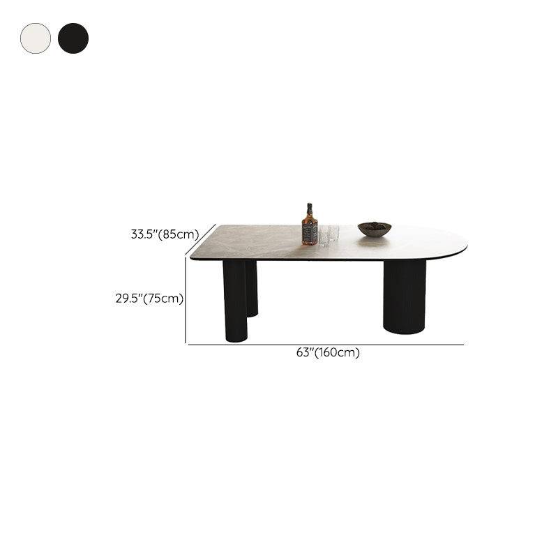 Mesa de comedor moderna de forma libre para el hogar Mesa de comedor blanca con patas con acabado mate