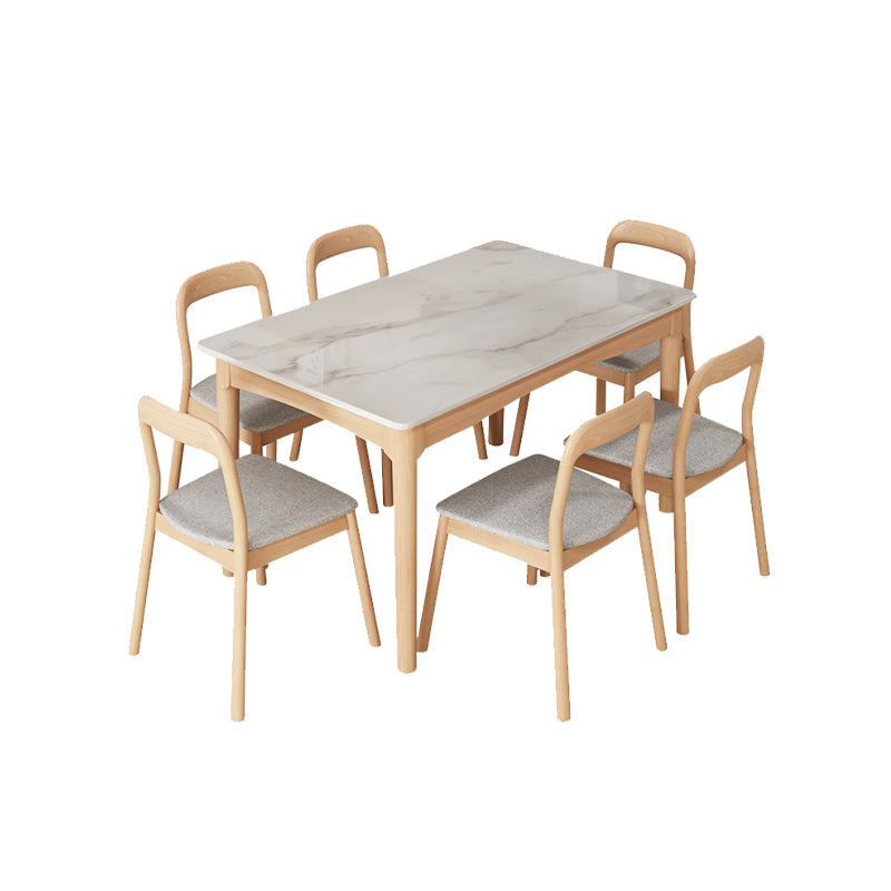 White Top Dinette Table with Wooden Legs Modern Dining Table for Home Without Chairs Clearhalo 'Dining Tables & Seating' 'Dining Tables' 'dining_table' 'furn' 'furn_dining_table' 'Furniture' 'Kitchen & Dining Furniture' 7351962