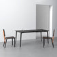 Metal Modern Dinette Table with 4 Legs Black Stone Top Dining Table