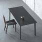 Metal Modern Dinette Table with 4 Legs Black Stone Top Dining Table